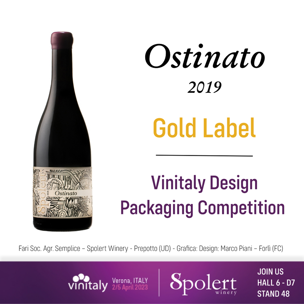 "Ostinato" 2019 vince l'Etichetta d'Oro al Vinitaly Design International Packaging Competition
